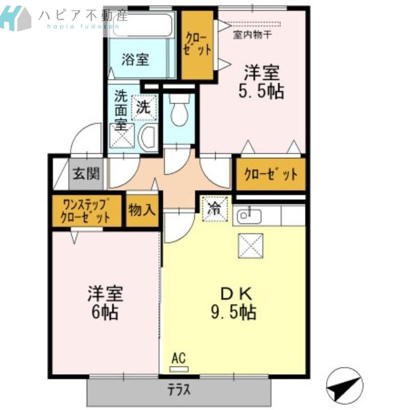 スターパレス ヘラクレス館(2DK/1階)の間取り写真