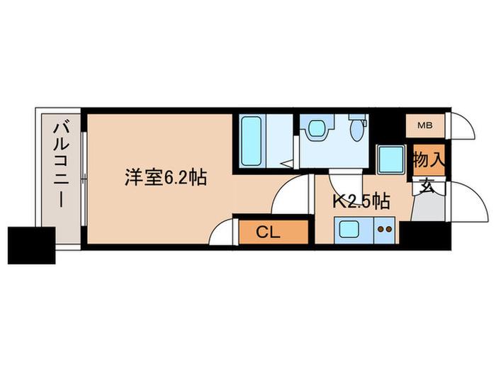 S-RESIDENCE照国ASCENT(1K/5階)の間取り写真