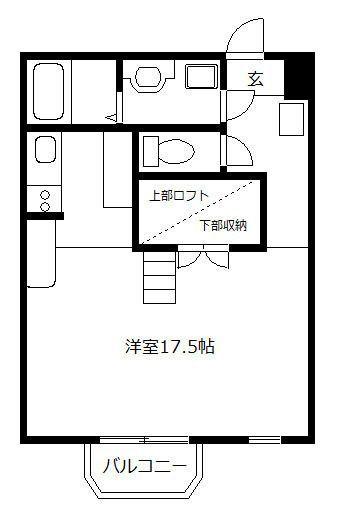 サンフェリーチェ・17(ワンルーム/2階)の間取り写真