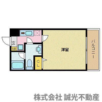 ピュアドーム博多21(1K/6階)の間取り写真