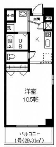 柳川ビル(1K/3階)の間取り写真