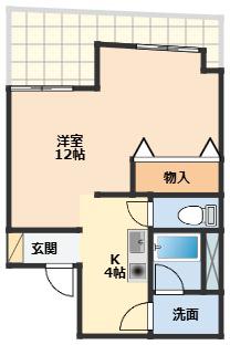 岩崎ビル(1DK/3階)の間取り写真