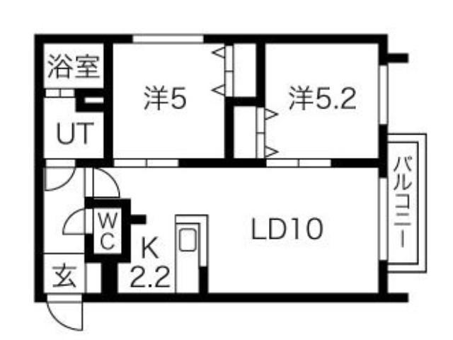 ソリーゾ澄川(2LDK/1階)の間取り写真