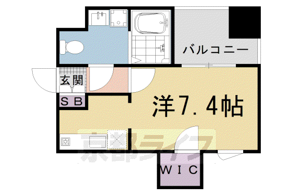 アクロス京都西大路(1K/7階)の間取り写真