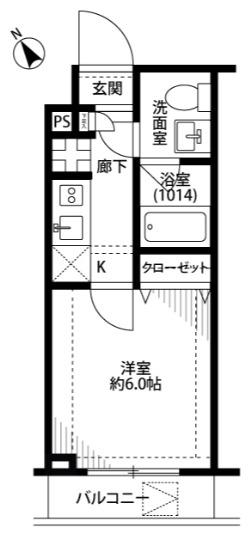 プレール・ドゥーク上池袋(1K/3階)の間取り写真