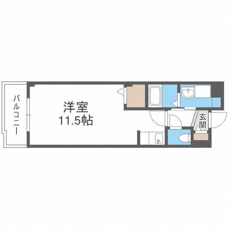 ユングフラウII(ワンルーム/1階)の間取り写真