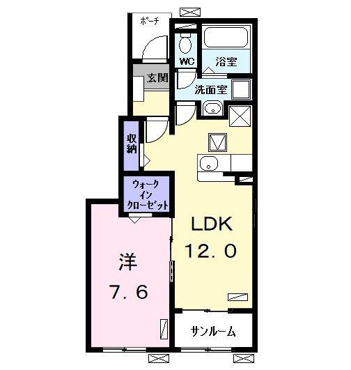 ブランメゾン(1LDK/1階)の間取り写真