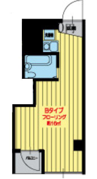 第2フタバビル(ワンルーム/4階)の間取り写真