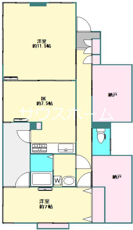 R目黒中町(2DK/5階)の間取り写真