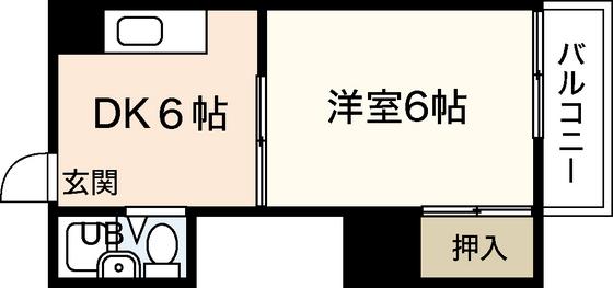 西平塚ビル(1K/3階)の間取り写真
