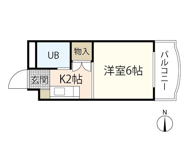 PETIT PAS観音(1K/3階)の間取り写真