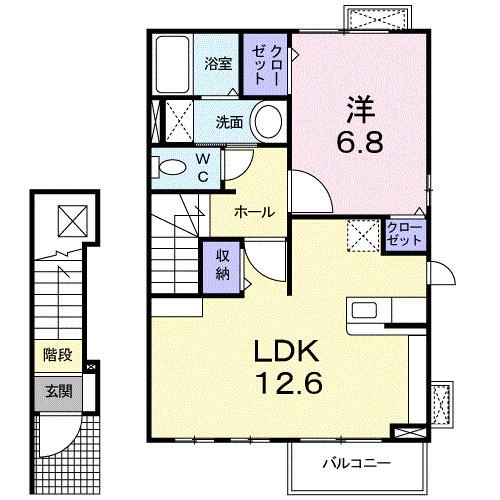 エスペランサ(1LDK/2階)の間取り写真