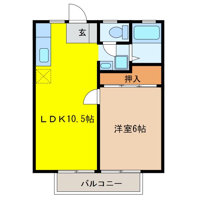 ハイツ・シモーヌシャトレ(1LDK/1階)の間取り写真