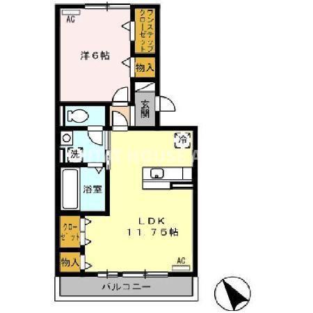 メゾン宮前(1LDK/3階)の間取り写真