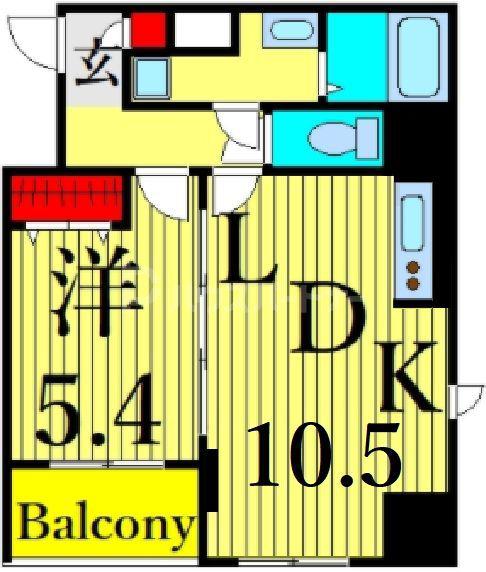 ラヴィン(1LDK/3階)の間取り写真