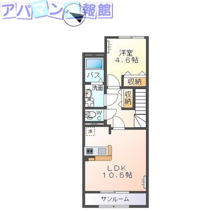 ヴィラコートサクラ(1LDK/2階)の間取り写真