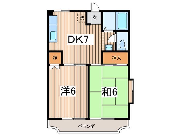 CRCマンション第2(2DK/2階)の間取り写真