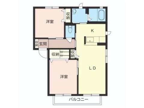 LSHAMAISON J棟(2LDK/1階)の間取り写真