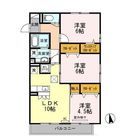 セジュールサンセール(3LDK/3階)の間取り写真