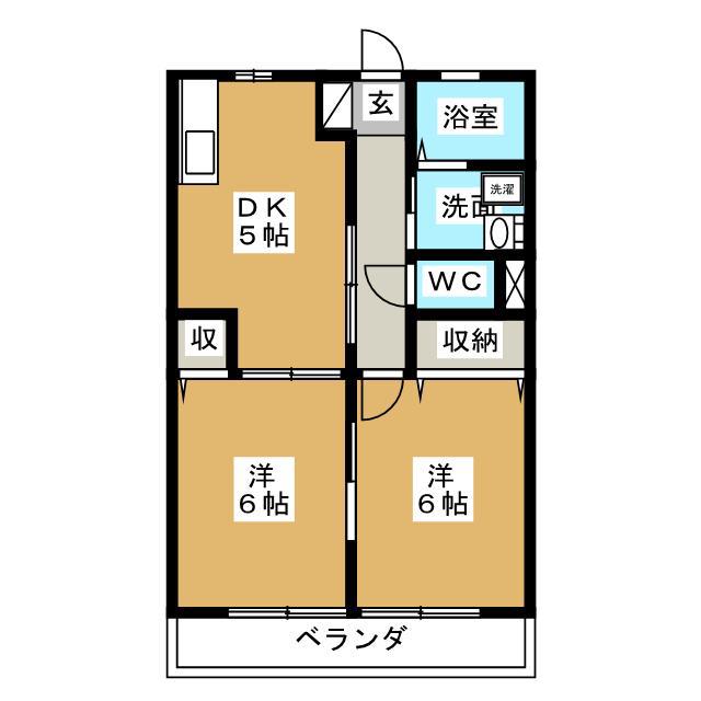 ピュアハイムC(2DK/1階)の間取り写真