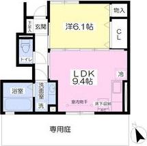 スターライトII(1LDK/1階)の間取り写真