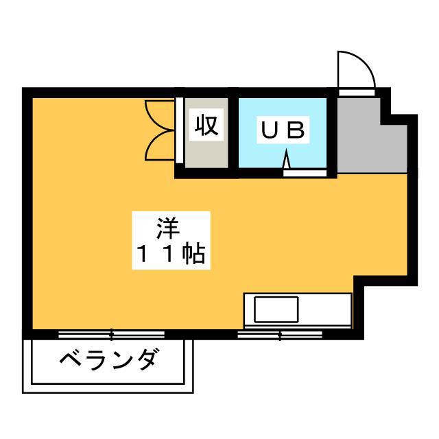 レジデンス津田(ワンルーム/2階)の間取り写真