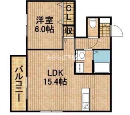 ルミナスコートB(1LDK/1階)の間取り写真