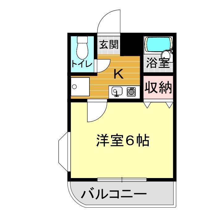WALKHILLS神田(1K/2階)の間取り写真