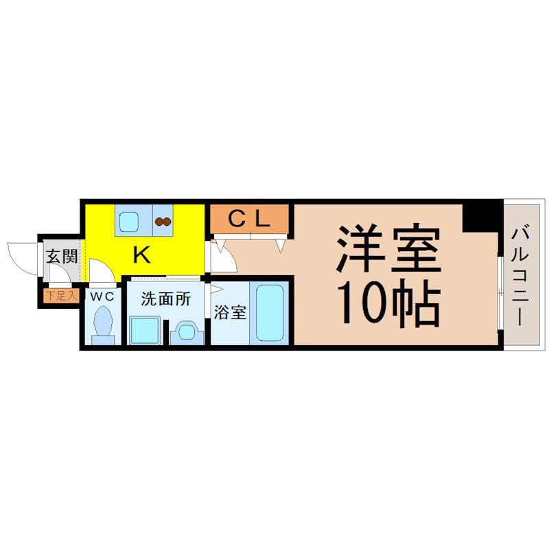 アルシオン(1K/2階)の間取り写真