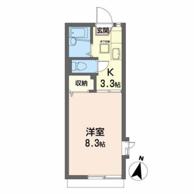 クリプトメリア(1K/1階)の間取り写真