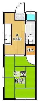 第5ACハイム(1K/2階)の間取り写真