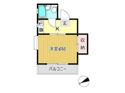 ハイム桜A棟(1K/1階)の間取り写真