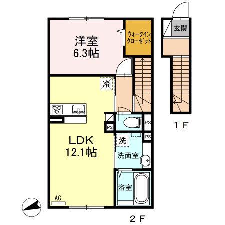 SHOUSHOU 惣(1LDK/2階)の間取り写真