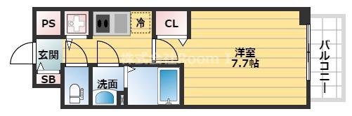 プレサンス谷町七丁目II(1K/8階)の間取り写真