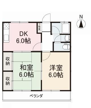 ハイツ大塚(2DK/3階)の間取り写真