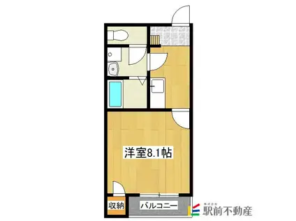 クレイノWAVEIMPACTIII(1K/1階)の間取り写真