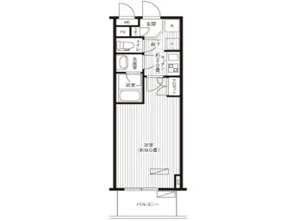 エフシティ亀戸(1K/6階)の間取り写真