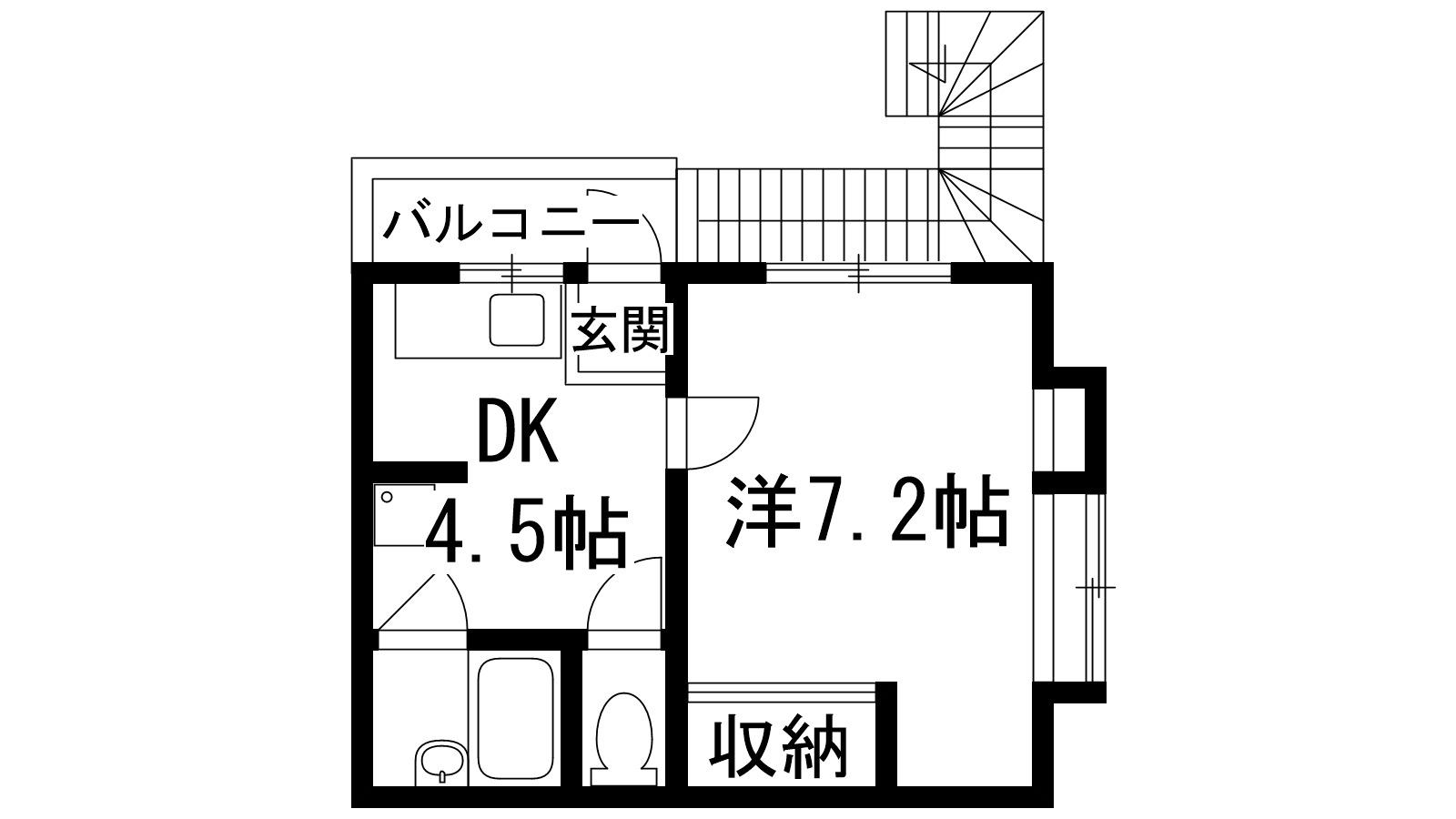 谷輪ハイツ2(1DK/2階)の間取り写真