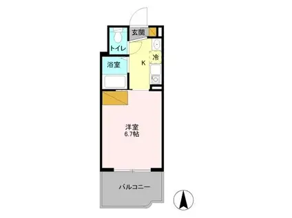 東武野田線 運河駅 3階建 築28年 パティオ坂巻(1K/3階)の間取り写真