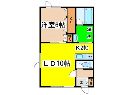 コーポYOU(1LDK/2階)の間取り写真