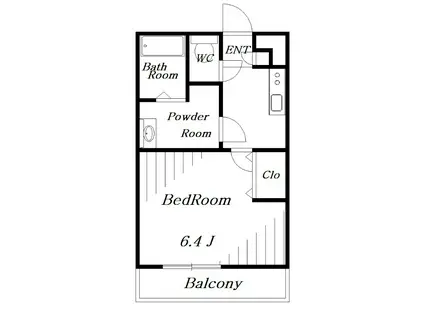 リブリ・道場北(1K/1階)の間取り写真