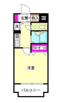 ライオンズマンション博多駅南第3(1K/5階)の間取り写真