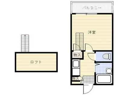 MI筑水Ⅰ番館(1K/2階)の間取り写真