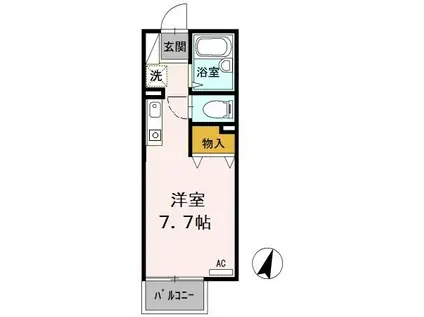 セジュール摩耶II(ワンルーム/2階)の間取り写真