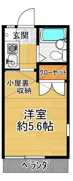ハイムルピナス(1K/2階)の間取り写真