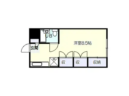 ラ・ヴェール原(ワンルーム/2階)の間取り写真