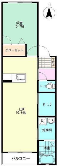 豊成Yハウス(1LDK/1階)の間取り写真