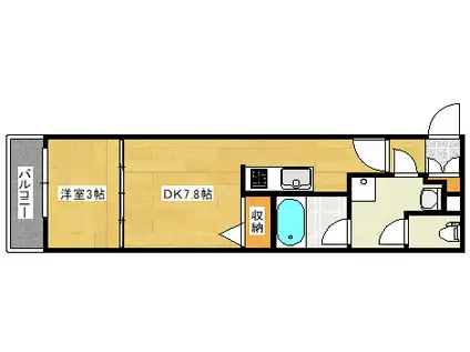 BRANCHE宇品(ワンルーム/2階)の間取り写真