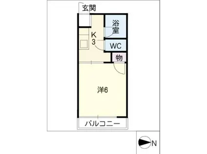 タウニィAOYAGI(1K/1階)の間取り写真