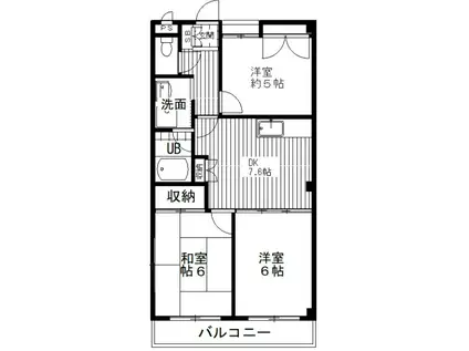 濱島マンション(3DK/2階)の間取り写真